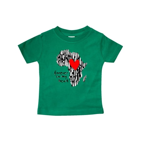 

Inktastic Black History Month Forever in My Heart Ink Print Africa Gift Baby Boy or Baby Girl T-Shirt