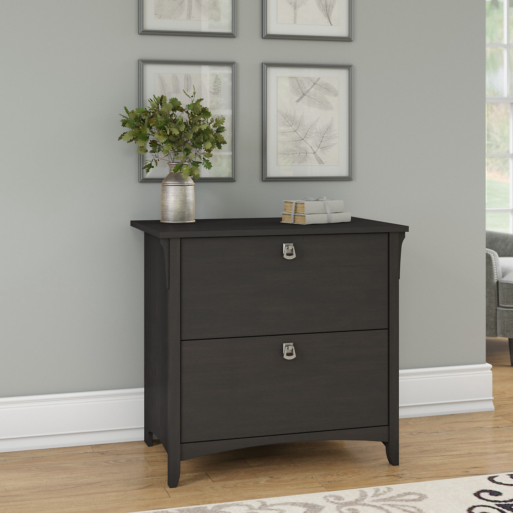 Bush Furniture Salinas Lateral File Cabinet, 2 Drawer, Vintage Black