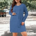 thumbnail image 7 of Pajamas Nightdress for Women Plus Size Pullover Nightgown Fashion Long Sleeve Sleepwear Dress, 7 of 7