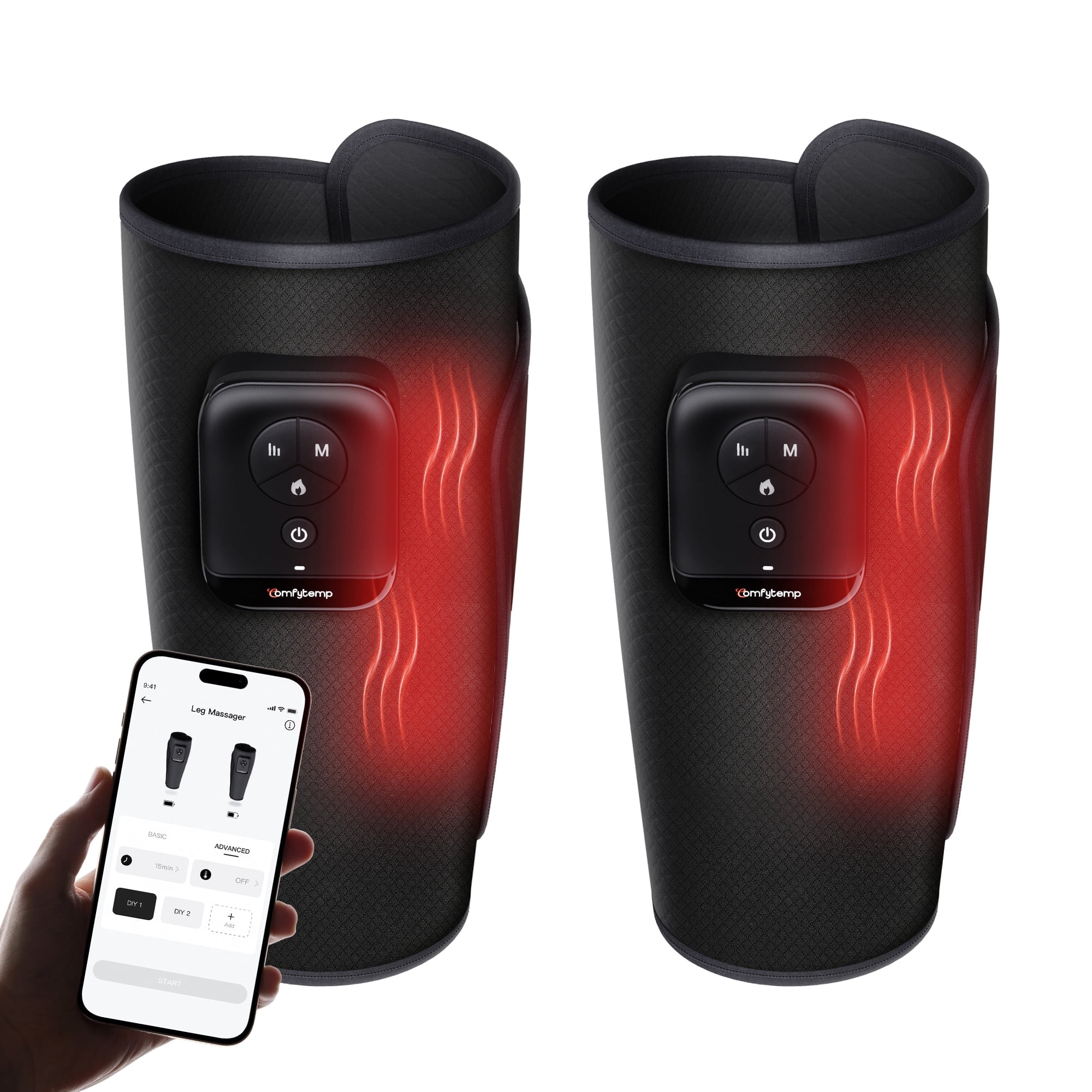 Comfytemp Cordless Leg Massager with Circulation, Muscle Relief & Heat