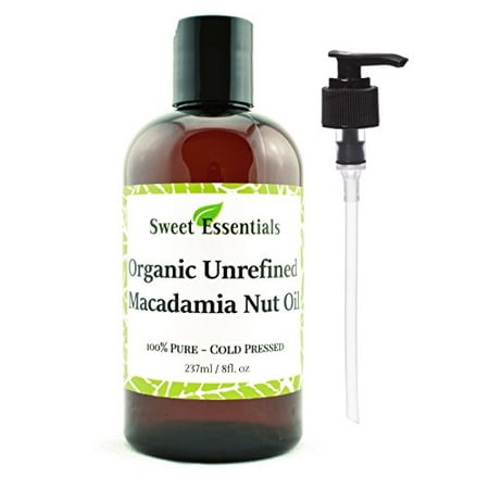 Organic Unrefined Macadamia Nut Oil | 8oz Imported From Italy | 100% Pure | Food Grade | Offers Relief From Dry, Cracked Skin, Eczema, Psoriasis, Dermatitis, Rosacea & More | Best Natural (Best Nuts For Skin)