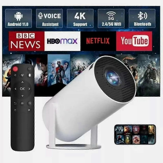 2025 New 5G 4K Projector Smart HD LED WiFi Bluetooth HDMI. USB Android Office Home Theater