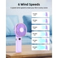 thumbnail image 2 of Ventilador de mano TUNISE, portátil, recargable, 4000 mAh, 6 velocidades, 2 of 6