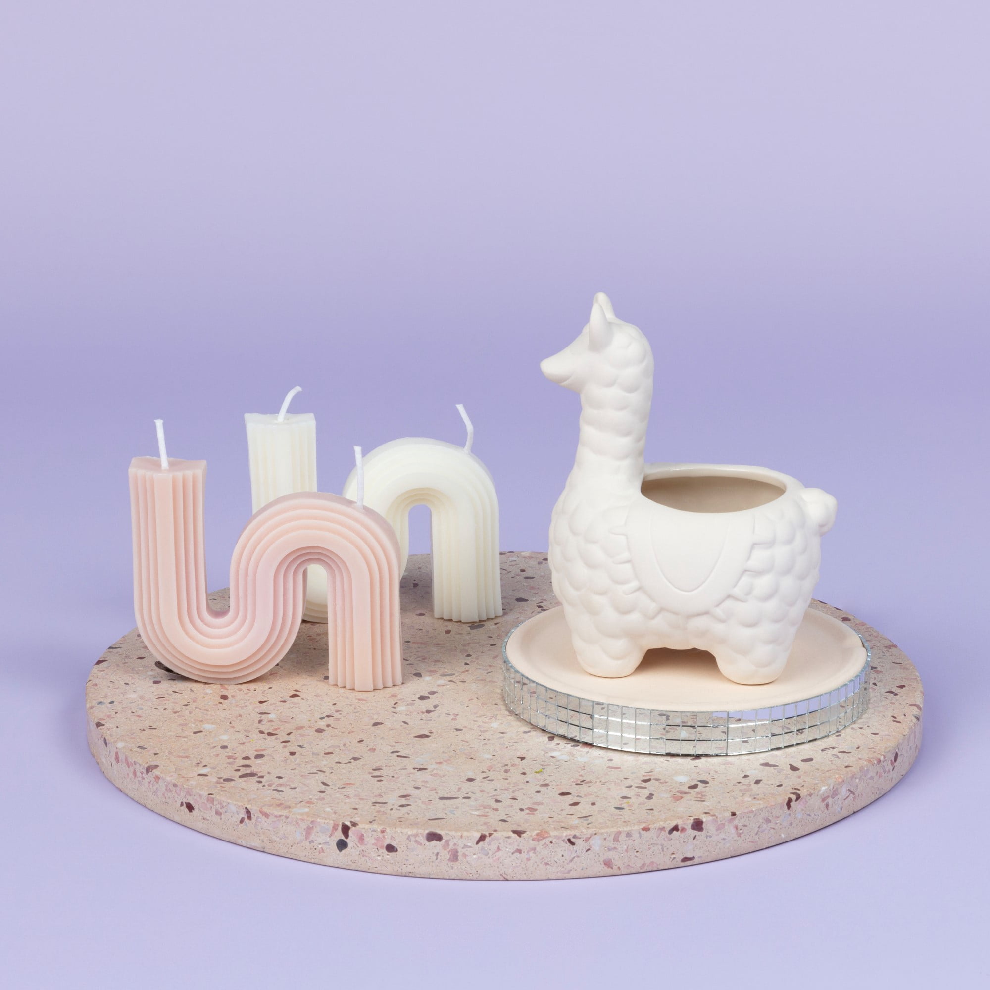 (3 pack) Hello Hobby Paintable Ceramic Llama Planter, White 5"