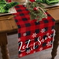 thumbnail image 3 of Black Red Buffalo Plaid Let It Snow Table Runner, Seasonal Winter Christmas Holiday Kitchen Dining Table Decoration for Dining Holiday Coffee Table Home Party Decor 13 x 72 Inch, 3 of 5