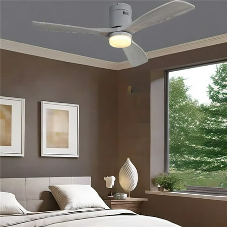 

KENROYHOME Low Profile Wood Ceiling Fan Light with Reversible Motor