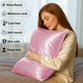 thumbnail image 3 of Amay Satin Silk Pillow Case King Size 20x36 Pink Solid Ultra Smooth Cooling Satin Pillow Cover Anti-Frizz & Skin-Friendly – Premium Silk Feel Pillowcase for Better Sleep, 3 of 6