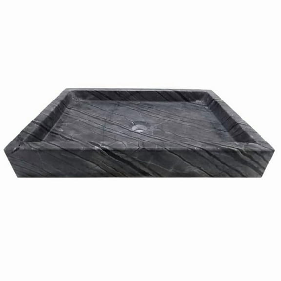 Eden Bath EB-S040WB-P Rectangular Vessel Sink - Wooden Black Marble