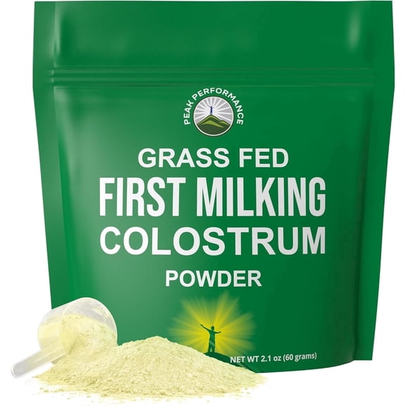 Peak Performance First Milking Colostrum Powder from Grass Fed USA Cows. High Immunoglobulin Bovine Colostrum Supplement -30 Servings
