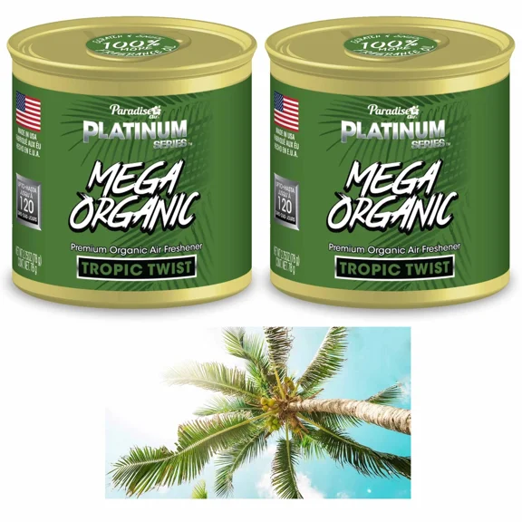 2 Paradise Mega Organic Air Freshener Fiber Can Long Lasting Aroma Scent Tropic
