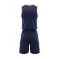 thumbnail image 4 of CYRBOKO Boys Athletic Outfit Sets, Elastic Waist Sleeveless Quick-dry V-neck Tank Top with Shorts Dark Blue Size 12 T, 4 of 6