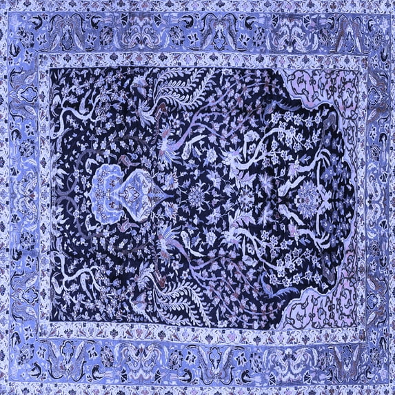 Ahgly Company Indoor Square Animal Blue Traditional Area Rugs, 6' Square