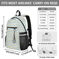 thumbnail image 3 of JIALIOU 14" Laptop Backpack Waterproof Airline Approved Stylish Casual Daypack for Travel Business College Work, Yellow Blue Stripe, 3 of 8