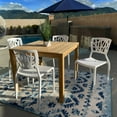 Design Lab MN LS9601WHT Vocci White Outdoor Dining Chair Set of 4