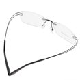 thumbnail image 4 of Lentes de montura sin montura flexible ligero de negocios Negro shamjiam Marco sin marco de gafas, 4 of 9
