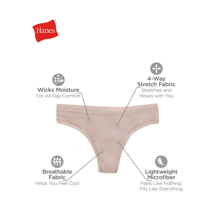 Hanes Women's Comfort Flex Fit Thong Underwear, 6-Pack 
