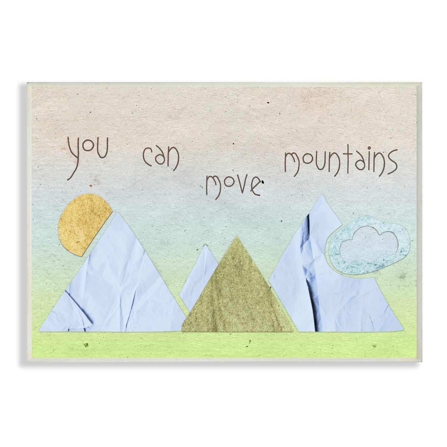 The Kids Room by Stupell You Can Move Mountains Collage Blue Wall Plaque Art, 10 x 0.5 x 15