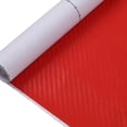 thumbnail image 4 of DIY 30x127 3D Carbon Fiber Decal Vinyl Film Wrap Roll Adhesive Car Sticker Sheet Red,1 x Sticker,Red, 4 of 5