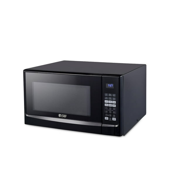 Commercial Chef 1.4 Cubic Foot Microwave with 10 Power Levels, Small Microwave with Push Button, 1100 Watt Microwave with Digital Control Panels