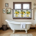 thumbnail image 4 of Yellow Lemon Tier Curtains 24 Inch Length, Summer Botanical Black White Checkered Wooden Cafe Short Curtains for Bathroom Over Sink, Small Kitchen Curtain Light Filtering Drapes 2 Panels 27.5"Wx24"L, 4 of 8