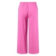thumbnail image 4 of Faraee Boys Pull on Linen Pants Lightweight Summer Casual Beach Trousers Breathable Elastic Waist Wide Leg Outfit with Pocket 4t 5t 6t 4-15 Years Hot Pink, 4 of 5