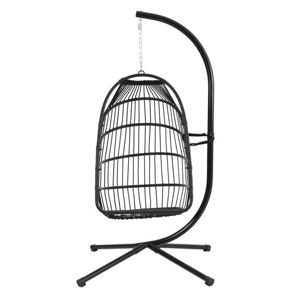 Winado Patio Foldable Swing Chair Porch PE Wicker Egg Hanging Chair
