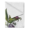 thumbnail image 2 of Floral Soft Flannel Fleece Throw Blanket, Pattern of Classical Tiger Lillies on Plain Background, Cozy Plush for Indoor and Outdoor Use, 70" x 90", Pale Fuchsia Plum, by Ambesonne, 2 of 5
