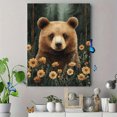 thumbnail image 4 of Qisvanset 12x16 Inch Framed Canvas Wall Art Forest Bear Watercolor Woodland Kids Nursery Printed Wall Art, 4 of 8