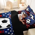 thumbnail image 5 of Manfei Soccer Football 7-Piece Twin Bedding,Patriotic Us Flag Bedding Comforter Set,Red White,Black Reversible, 5 of 7