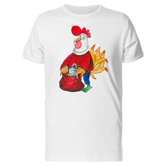 Rooster Santa With Gifts Tee Men's -Image by Shutterstock