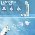 thumbnail image 3 of Nasal Aspirator for Baby, Electric Nose Booger Sucker,Automatic Nose Cleaner USB Rechargeable with 3 Silicone Tips, 5 Suctions Power, Music & Colorful Light Soothing Function for Infants Newborn Kids, 3 of 9