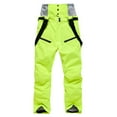 thumbnail image 2 of Xfvqtps Men and Women Snow Pants Ski Bibs Snowboarding Adjustable Straps Solid Color Zipper Pockets Warm Waterproof Winter Overalls Green, 2 of 6