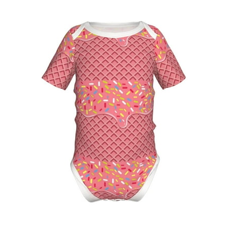 

Adobk Chocolate with Flowing Cream Print Baby Climbing Clothes Jumpsuit Rompers Classic Rompers Child Short sleeve Bodysuits-6 Months