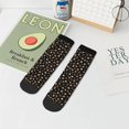 thumbnail image 5 of Salouo Flower Pattern On Black Pattern Unisex Middle Tube Socks,Middle-Finger Knee High Socks Over The Calf Tube Stocking Crew Stockings for Women and Men Tube Socks, 5 of 8