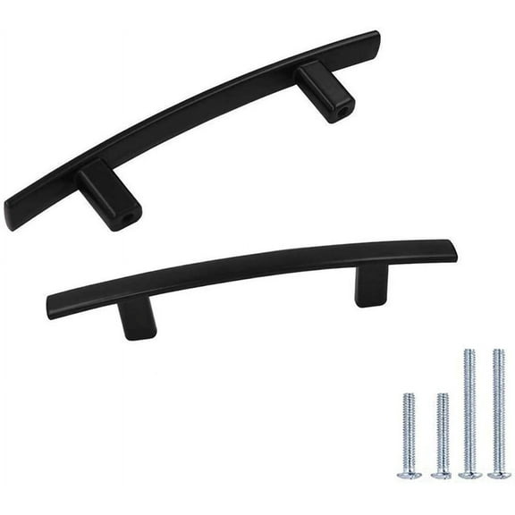 Godenwarm 25 Pack Black Cabinet Handles 3 Inch Hole Centers Drawer Pulls Cabinet Hardware Modern Curved Handle Pull
