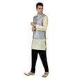 thumbnail image 3 of Sonakshi Fashion Men's Brocade Waistcoat Bandhgala Festive Jacquard Nehru Jacket, Color: Gray, Size: 36, 3 of 6
