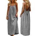 thumbnail image 2 of LVHAOGJOB Robe Femme Dos Nu Maxi Longue Robe d'Été Bretelles Spaghetti Sans Manches Tendance Plage Grande Taille Robe Soleil pour Femmes, 2 of 9