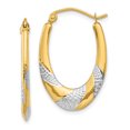 thumbnail image 1 of 14k Yellow Gold Oval Hoop Earrings, 1 of 6