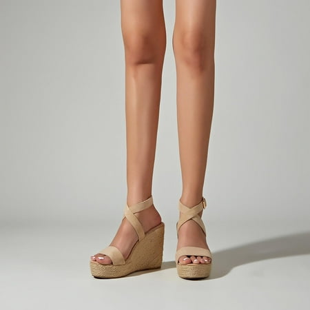 

Herrnalise New Wedge Sandals Women s Thick Sole Hollowed-out Women s Shoes Boots for Women on Sale