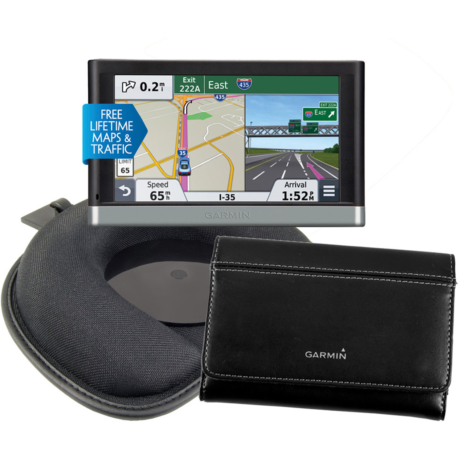 5.0 In. GPS with Lifetime Maps and Traffic Updates, Friction Dash Mount