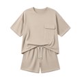 thumbnail image 6 of Maqroz Womens Plus Size Two Piece Lounge Sets Short Sleeve Crewneck Pullover T-Shirts Elastic Waist Shorts Casual Matching Outfits Breathable Sweatsuits Flowy Clothes, 6 of 6