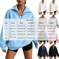 thumbnail image 3 of vdgthytj Sweatshirts for Women Long Sleeve Lapel Collar Quarter Zip Oversized Drop Shoulder Fashion Fall Athleisure Pullover Tops with Pocket(XX-Large,Sky Blue), 3 of 8