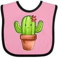 thumbnail image 3 of Inktastic Cute Cactus with Flower Hairpiece Boys or Girls Baby Bib, 3 of 4