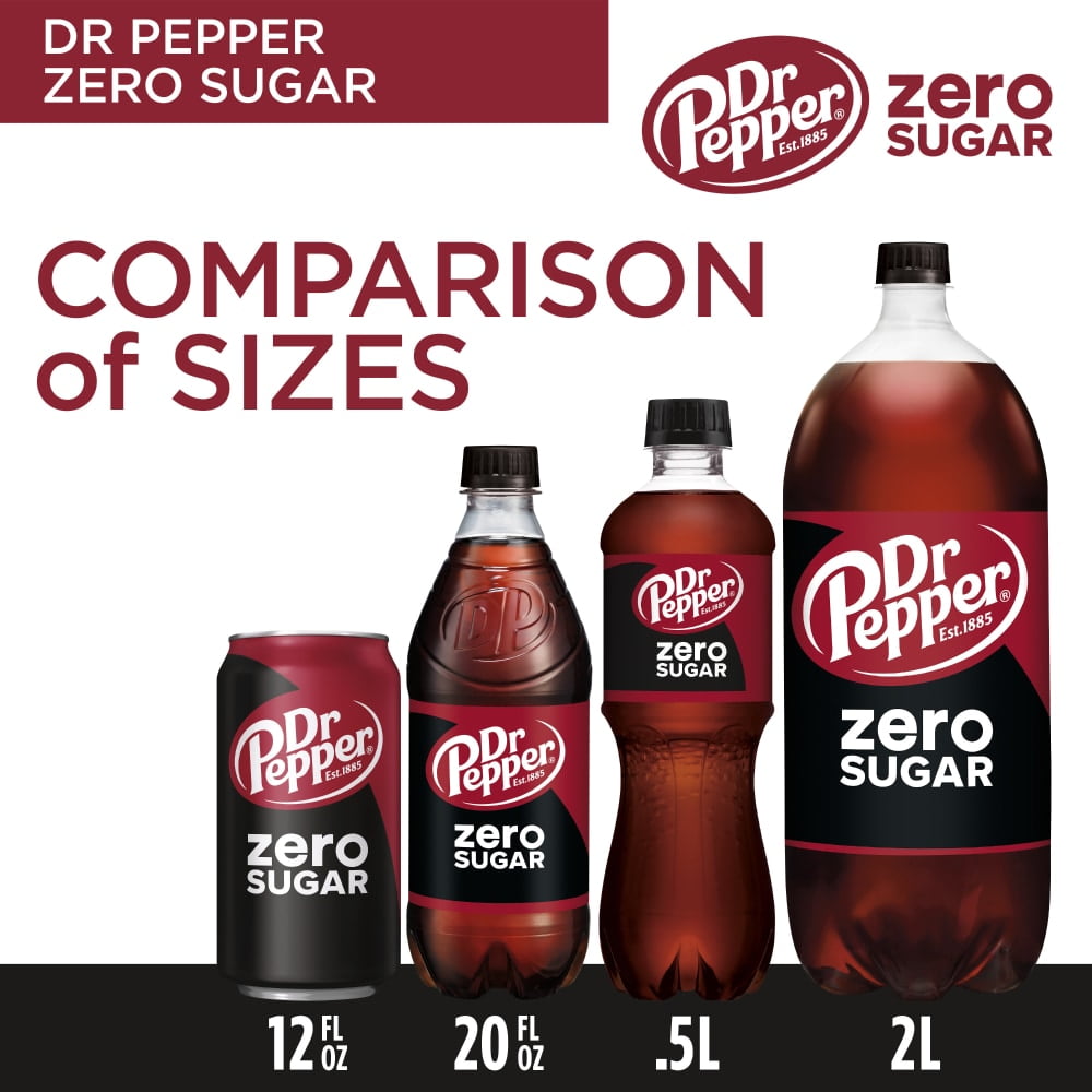 Dr Pepper Zero Sugar Soda Bottle 2 l - 5 Pack