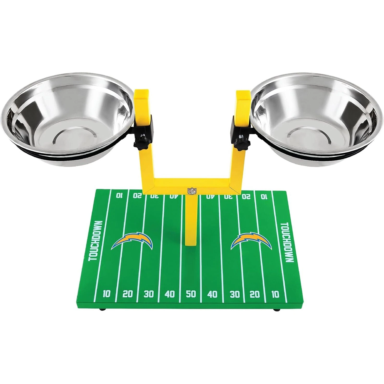 Pets First NFL Goalpost Elevated Dog Feeder Stainless Steel & Adjustable