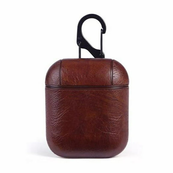 AirPods Case Cover with Strap,Allytech Portable Protective Shockproof Cover for Apple AirPods Wireless Earbuds Charging|Ear Hook|Carabiner|Storage Box, Coffee