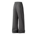 thumbnail image 4 of HAJWOH Pants for Mens Solid Color Loose Wide Leg Joggers Casual Drawstring Elastic Waist Relaxed Lounge Pants, 4 of 4