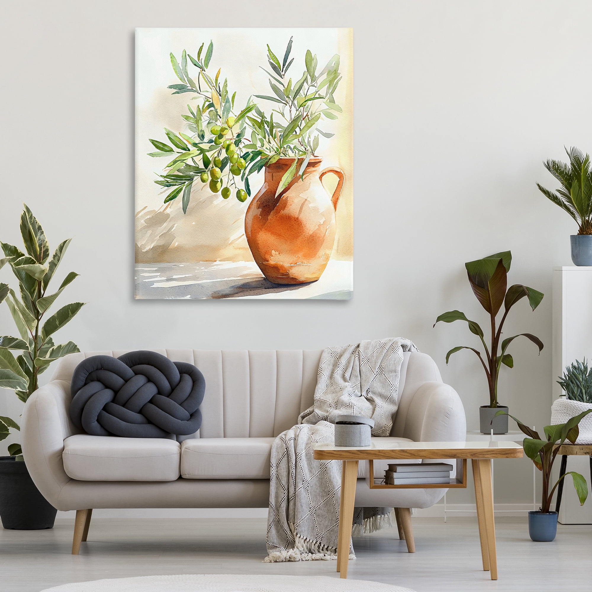 Stupell Industries Olive Branch in Terracotta Vase Canvas Wall Art, design by LSR Design Studio