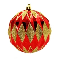 12 Pack Red and Gold Assorted Ball Ornaments
