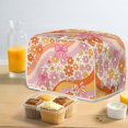 thumbnail image 4 of Yuyamidu Retro Floral Bow 4 Slice Toaster Cover Stain Resistant Bread Maker Protector Anti Fingerprint Wide Slot Kitchen Small Appliance Dust Cover with Handle for Counter Home, 4 of 7
